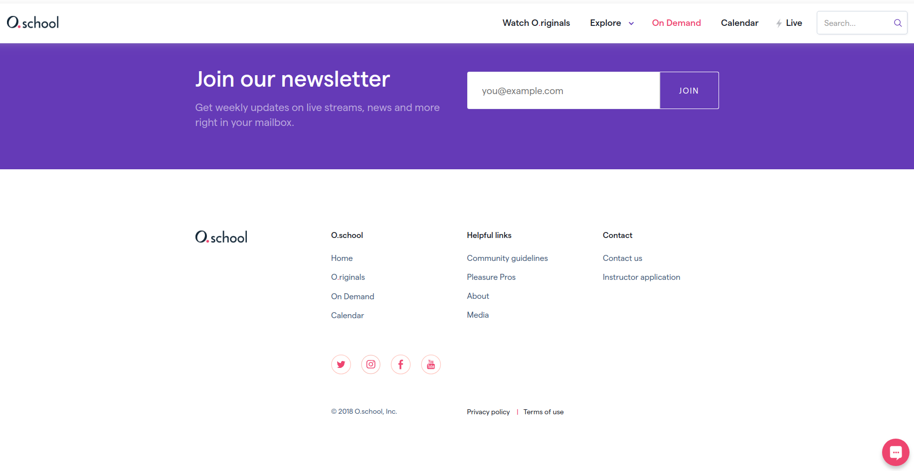 O main page